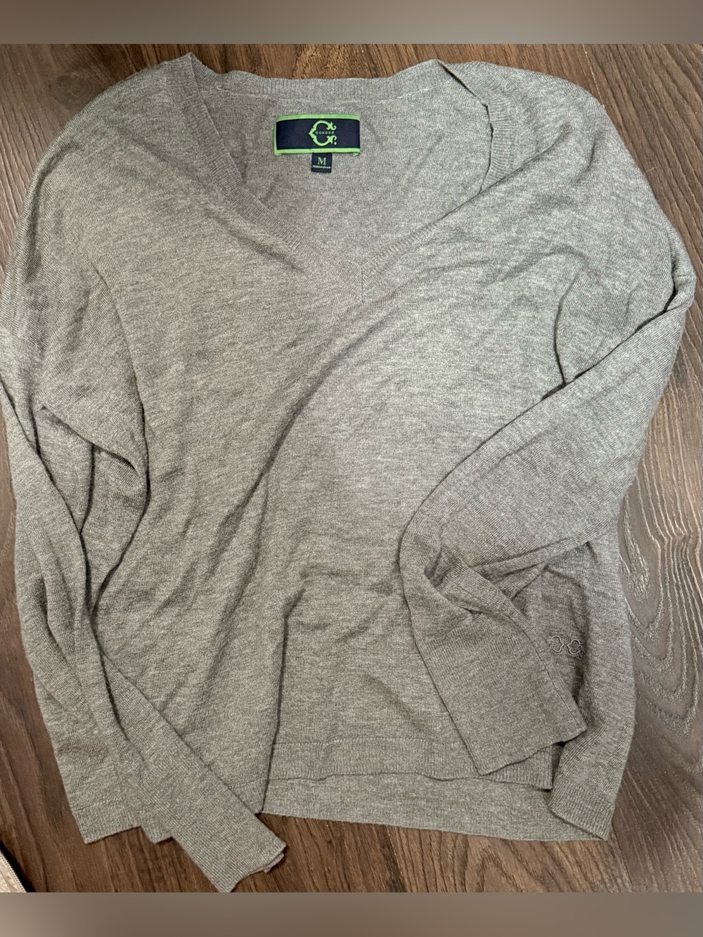 C. wonder gray v-neck sweater
